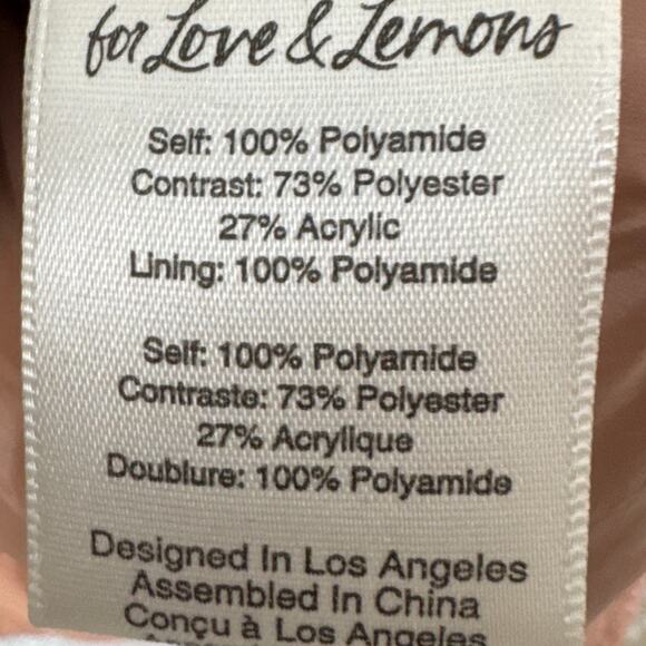 For Love & Lemons Niko Puffer Jacket Cropped Faux Shearling Trim Size M NWOT - Picture 10 of 11